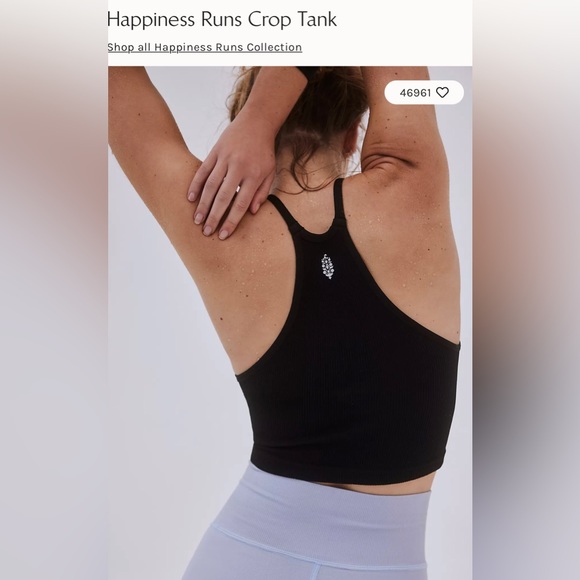 🛑 SOLD OUT 🛑 Free People Movement Happiness Runs Crop Top Black XL NEW - Picture 5 of 13